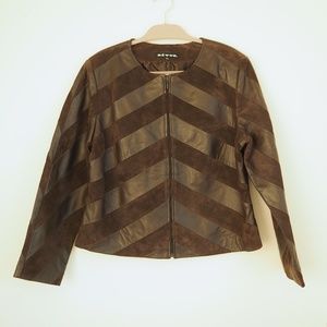 Clothing by Revue Brown Leather Jacket Women's Size XL